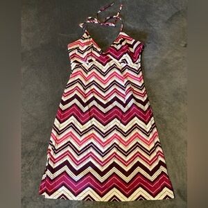 Pink and purple zigzag halter dress!!